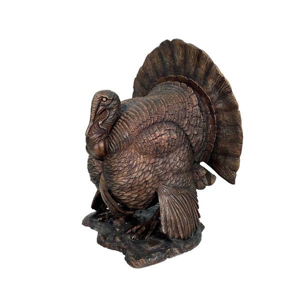 Adult male turkey life size bronze hunting wild game statue sculptures
